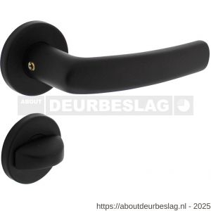 Intersteel 0060 deurkruk Denham met rozet verdekt diameter 50x7 mm met nokken en WC-sluiting met stift 8x8 mm zwart - R26009140 - afbeelding 1