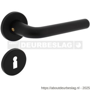 Intersteel 0073 deurkruk Derby met rozet verdekt diameter 50x7 mm met nokken en sleutelrozetten zwart - R26009143 - afbeelding 1