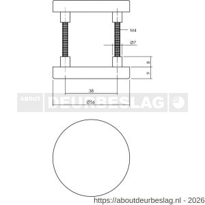 Intersteel Living 0100 afdekrozetten verdekt diameter 56x9 mm met nokken zwart - R26008170 - afbeelding 2