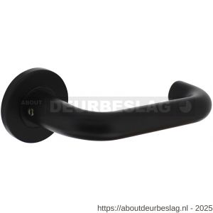 Intersteel 0102 deurkruk Rond op rozet verdekt diameter 55x8 mm met nokken zwart - R26008173 - afbeelding 1