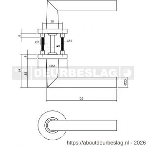 Intersteel Living 0103 deurkruk Jura op rozet verdekt diameter 55x8 mm met nokken zwart - R26008174 - afbeelding 2