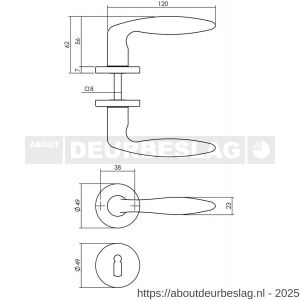 Intersteel 0199 deurkruk Sigaar op rozet verdekt diameter 49x7 mm en sleutelrozetten zwart - R26010624 - afbeelding 2