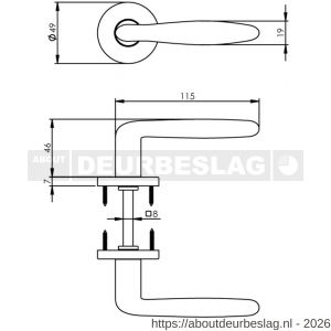 Intersteel Living 0200 deurkruk Phobos op rozet verdekt diameter 49x7 mm zwart - R26007341 - afbeelding 2
