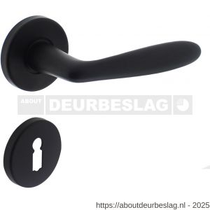 Intersteel 0200 deurkruk Phobos op rozet verdekt diameter 49x7 mm en sleutelrozetten zwart - R26008177 - afbeelding 1