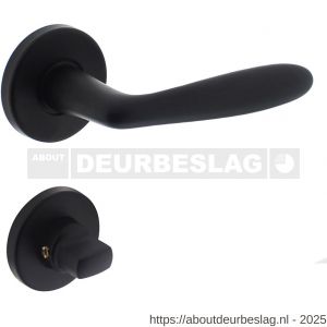Intersteel 0200 deurkruk Phobos op rozet verdekt diameter 49x7 mm en WC-sluiting met stift 8x8 mm zwart - R26008179 - afbeelding 1