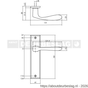 Intersteel Living 0201 deurkruk Banaan met schild rechthoekig 181x41 mm blind zwart - R26008181 - afbeelding 2