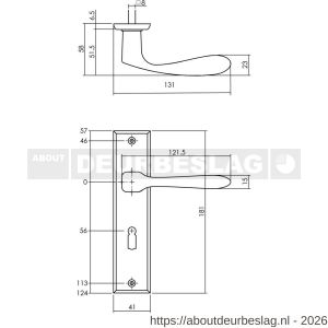 Intersteel Living 0201 deurkruk Banaan met schild rechthoekig 181x41 mm sleutelgat 56 mm zwart - R26008182 - afbeelding 2