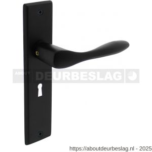 Intersteel Living 0201 deurkruk Banaan met schild rechthoekig 181x41 mm sleutelgat 56 mm zwart - R26008182 - afbeelding 1