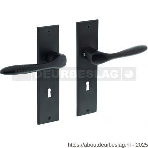Intersteel 0201 deurkruk Banaan met schild rechthoekig 181x41 mm sleutelgat 72 mm zwart - R26009146 - afbeelding 1