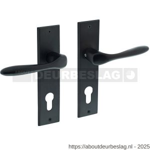 Intersteel 0201 deurkruk Banaan met schild rechthoekig 181x41 mm profielcilindergat 72 mm zwart - R26009147 - afbeelding 1