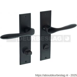 Intersteel 0201 deurkruk Banaan met schild rechthoekig 181x41 mm WC 78/8 mm zwart - R26009148 - afbeelding 1