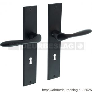 Intersteel 0211 deurkruk Banaan met schild rechthoekig 236x44 mm sleutelgat 72 mm zwart - R26009149 - afbeelding 1