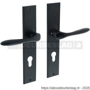 Intersteel 0211 deurkruk Banaan met schild rechthoekig 236x44 mm profielcilindergat 72 mm zwart - R26009150 - afbeelding 1