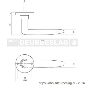 Intersteel Living 0225 deurkruk Sophie met rozet verdekt diameter 49x7 mm zwart - R26008184 - afbeelding 2