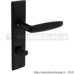 Intersteel Living 0225 deurkruk Sophie met schild rechthoekig 181x41 mm WC 63/8 mm zwart - R26008187 - afbeelding 1