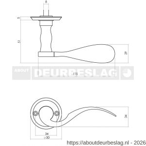 Intersteel Living 0292 deurkruk Lepel met rozet diameter 50x5 mm zwart - R26008188 - afbeelding 2