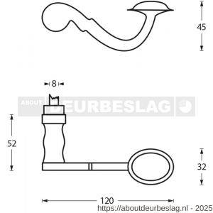 Intersteel 0293 deurkruk Posthoorn zwart - R26001724 - afbeelding 2