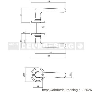 Intersteel Living 0445 deurkruk Trento met rozet diameter 50x5 mm zwart - R26010240 - afbeelding 2