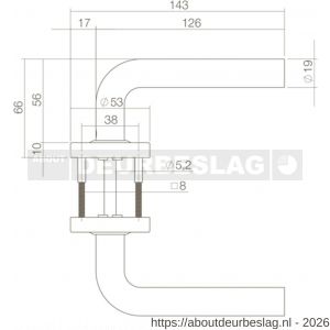 Intersteel Living 0570 deurkruk Luzern op rozet verdekt diameter 53x10 mm structuur zwart - R26008198 - afbeelding 2