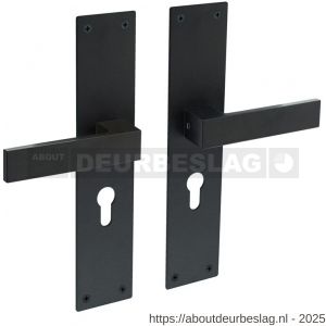 Intersteel Living 0571 deurkruk Amsterdam met schild rechthoekig 250x55x2 mm profielcilindergat 55 mm structuur zwart - R26008203 - afbeelding 1