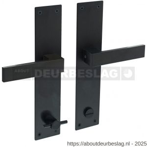 Intersteel 0571 deurkruk Amsterdam met schild rechthoekig 250x55x2 mm WC 116/8 mm structuur zwart - R26010250 - afbeelding 1