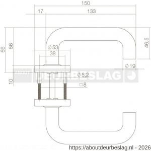 Intersteel Living 0573 deurkruk Bern op rozet verdekt diameter 53x10 mm structuur zwart - R26006753 - afbeelding 2