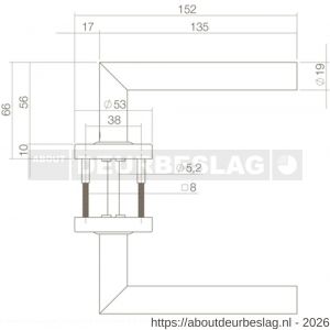 Intersteel Living 0583 deurkruk Jura op rozet verdekt diameter 53x10 mm structuur zwart - R26006755 - afbeelding 2