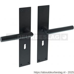 Intersteel Living 0583 deurkruk Jura met schild rechthoekig 250x55x2 mm sleutelgat 56 mm structuur zwart - R26008208 - afbeelding 1
