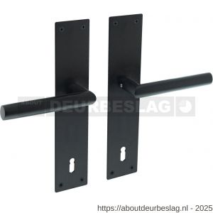 Intersteel 0583 deurkruk Jura met schild rechthoekig 250x55x2 mm sleutelgat 110 mm structuur zwart - R26009154 - afbeelding 1