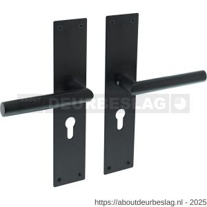 Intersteel Living 0583 deurkruk Jura met schild rechthoekig 250x55x2 mm profielcilindergat 55 mm structuur zwart - R26008210 - afbeelding 1