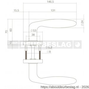 Intersteel Living 0587 deurkruk Jupiter op rozet verdekt diameter 53x10 mm structuur zwart - R26008214 - afbeelding 2