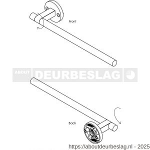 Intersteel 0719 deurkruk gatdeel rechts Shiraat by Grand en Johnson op rozet met schroefgaten diameter 55x8 mm PVD zwart - R26011288 - afbeelding 2