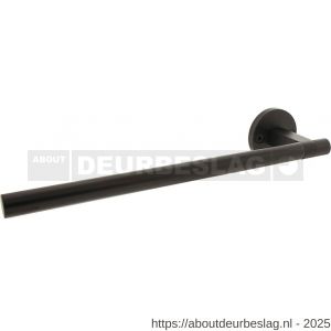 Intersteel 0719 deurkruk gatdeel links Shiraat by Grand en Johnson op rozet met schroefgaten diameter 55x8 mm PVD zwart - R26011290 - afbeelding 1