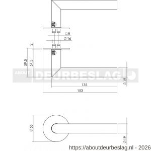 Intersteel Living 1583 deurkruk Jura met rozet zelfklevend diameter 55x2 mm structuur zwart - R26007018 - afbeelding 2