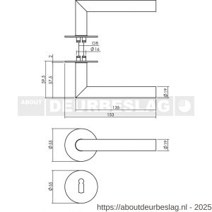 Intersteel 1583 deurkruk Jura met rozet zelfklevend diameter 55x2 mm en sleutelrozetten structuur zwart - R26010641 - afbeelding 2