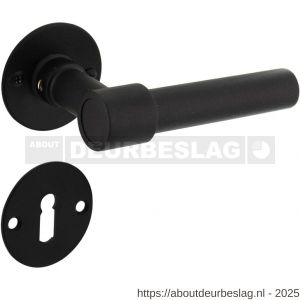 Intersteel 1670 deurkruk L/L recht met rozet diameter 50x2 mm en sleutelrozetten structuur zwart - R26010644 - afbeelding 1