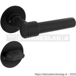 Intersteel 1670 deurkruk L/L recht met rozet diameter 50x2 mm en WC-sluiting met stift 8x8 mm structuur zwart - R26010646 - afbeelding 1