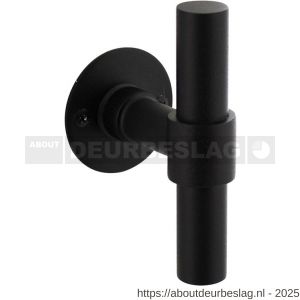 Intersteel 1671 deurkruk gatdeel T recht met rozet diameter 50x2 mm structuur zwart - R26008226 - afbeelding 1