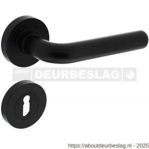 Intersteel 1683 deurkruk Agatha op rozet verdekt diameter 52x10 mm met nokken en sleutelrozetten zwart - R26010650 - afbeelding 1