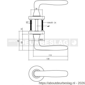 Intersteel Living 1692 deurkruk Bjorn op rozet verdekt diameter 52x10 mm met nokken zwart - R26008230 - afbeelding 2