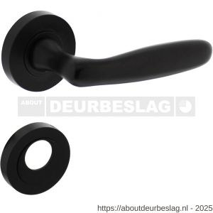 Intersteel 1692 deurkruk Bjorn op rozet verdekt diameter 52x10 mm met nokken en rondcilinderrozetten zwart - R26011180 - afbeelding 1