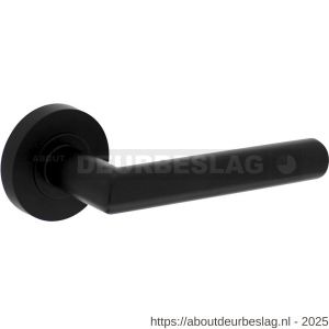 Intersteel Living 1693 deurkruk Bastian op rozet verdekt diameter 52x10 mm met nokken zwart - R26008233 - afbeelding 1