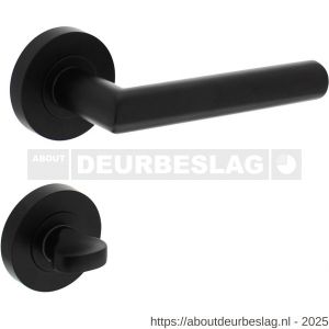 Intersteel 1693 deurkruk Bastian op rozet verdekt diameter 52x10 mm met nokken en WC-sluiting met stift 8x8 mm zwart - R26008238 - afbeelding 1
