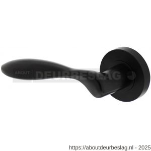 Intersteel 1695 deurkruk gatdeel links George op rozet verdekt diameter 52x10 mm met nokken zwart - R26008243 - afbeelding 1