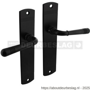 Intersteel Living 1705 deurkruk Helena op schild afgerond 235x45 mm blind zwart - R26011028 - afbeelding 1