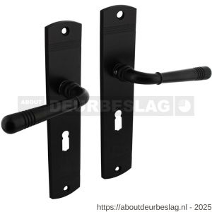 Intersteel Living 1705 deurkruk Helena op schild afgerond 235x45 mm sleutelgat 56 mm zwart - R26011029 - afbeelding 1