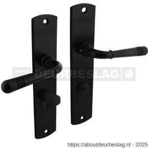 Intersteel Living 1705 deurkruk Helena op schild afgerond 235x45 mm WC 63/8 mm zwart - R26011031 - afbeelding 1