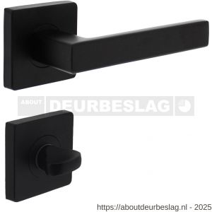 Intersteel 1713 deurkruk Hera op rozet verdekt 55x55x10 mm met nokken en WC-sluiting met stift 7x7 mm zwart - R26010265 - afbeelding 1