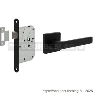 Intersteel Living 1713 set loopslot zwart met deurkruk Hera op rozet 55x55 mm zwart - R26011051 - afbeelding 1