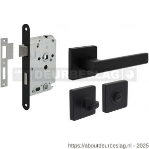 Intersteel Living 1713 set toiletslot 63/8 zwart met deurkruk Hera op rozet 55x55 mm en WC-sluiting zwart - R26011052 - afbeelding 1